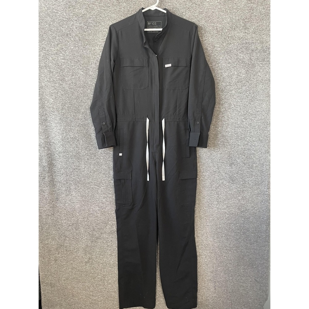 FIGS Technical Collection Jumpsuit Womens Small Black Medical Utility Coverall